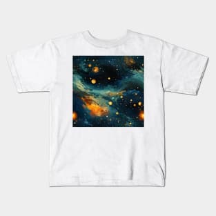 Van Gogh Starry Night Outer Space Pattern 5 Kids T-Shirt